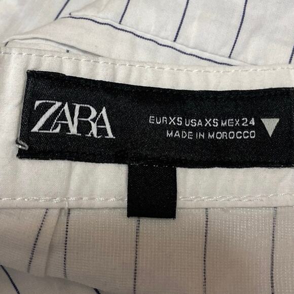 Zara Women's White Black Striped High Waisted A Line Casual Mini Shorts Size XS - Picture 4 of 5
